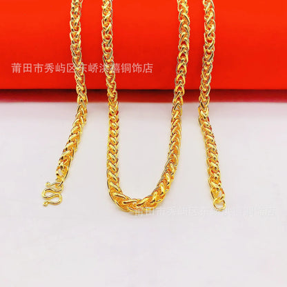 24K Gold AU999 Unisex Necklaces. Shining pure gold, classic and versatile, showing extraordinary taste!