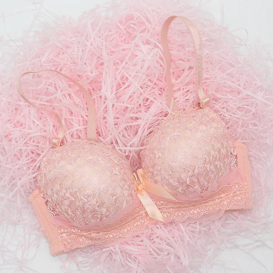 New Bra Woman Underwear Push Up Bra Lingerie Unlined Lace Bra Women Sexy Female Back Closure Lolita Brassiere 3/4 Cup Bra
