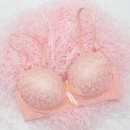 New Bra Woman Underwear Push Up Bra Lingerie Unlined Lace Bra Women Sexy Female Back Closure Lolita Brassiere 3/4 Cup Bra