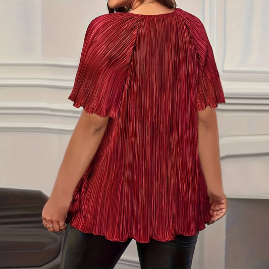 Plus size T-Shirts for women solid color round neck short sleeve loose large size top summer dressy casual blouses tops