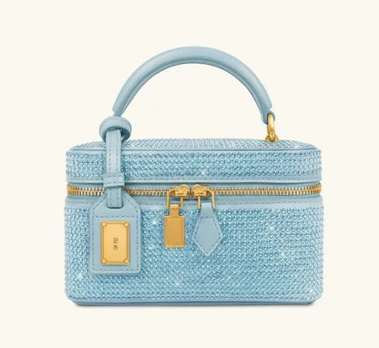 JW PEI box bag Сумка Женская, Square Cosmetic Bag, PU Embossed Black Zipper Small Portable Daily Use 2026 Summer Crossbody Bag