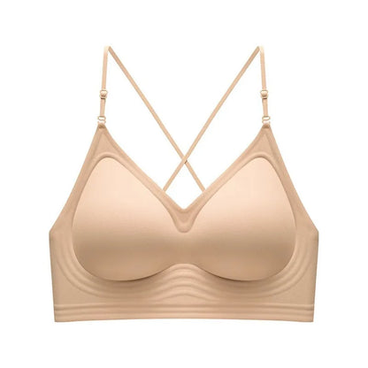 Women's Back-Enhancing Summer Bra: Thin-Strapped, Pushing-Up, Backless, Seamless, Neck-Hook, Modest, Sexy and Comfortable Bra