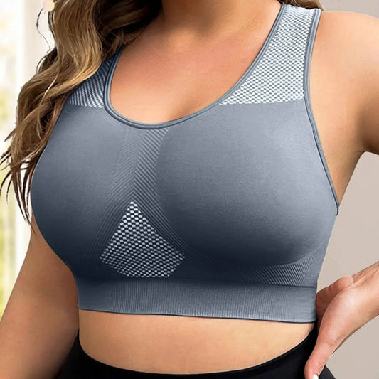 Fashion L-3XL Plus Size Sports Yoga Bra Women Seamless Sexy Push Up Fiess Vest Contrast Color U-neck Workout Racerback Tank Tops
