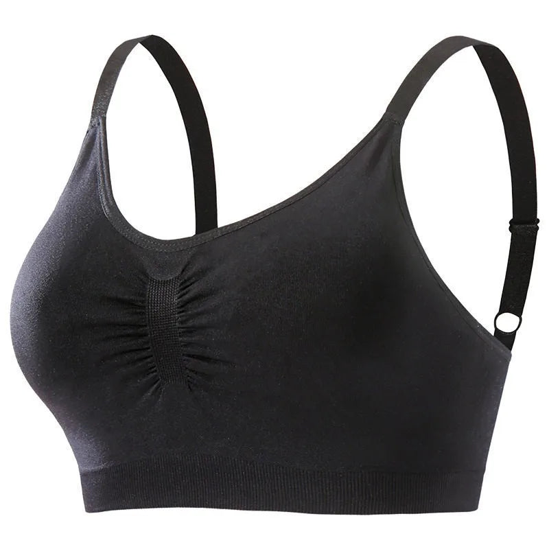 Plus Size Seamless Sports Bra Wireless Push Up Padded Beauty Back Breathable Yoga Gym Workout Brassiere S-XXXL