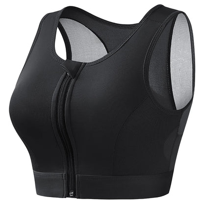 Plus Size Sports Bra Front Closure Longline Bras Padded Workout Crop Tank Top for Running Workout Gym Yoga Vest