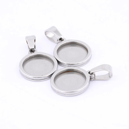 10pcs Gold Plated Black 12mm Round Cabochon Base Settings Diy Bezel Pendant Trays For Necklace Jewelry Making Supplies