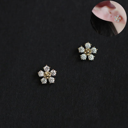Cute Star Beads Tassel Stud Earrings Women Gold Plated Small Fresh Jewelry Zircon Earrings