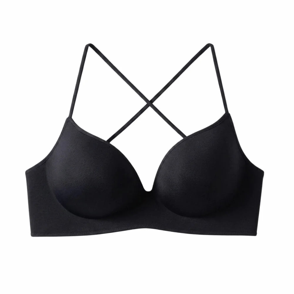 Comfortable 3/4Cup Thicken Bra Slim Waist Shockproof Busty Bra Lingerie Intimates Brassiere for Women Flat Chest