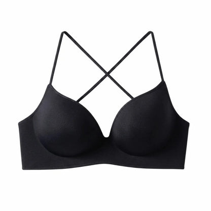 Comfortable 3/4Cup Thicken Bra Slim Waist Shockproof Busty Bra Lingerie Intimates Brassiere for Women Flat Chest