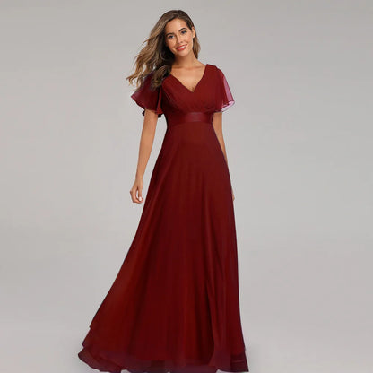 ICCLEK Plus Size Women Clothing Party Evening Dresses Elegant And Pretty Women'S Dresses Chiffon Soft Vestidos De Noche Tallas G
