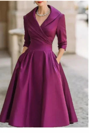 Women's Fashion Dress New Style V-neck Waist-hugging Makes You Look Slim And Elegant Long Sleeves Maxi Prom Dresses For Women