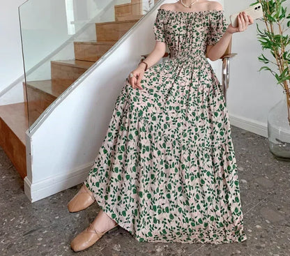 Women's Plus Size Bohemian Style Long Summer Dress for Women Floral Cotton Beach Round Neck Indian Clothing Vestido Robe Female