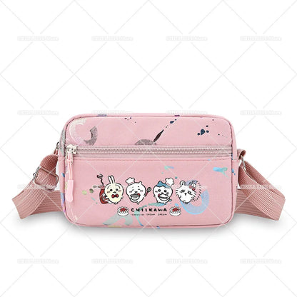 Cute Chiikawas Women Shoulder Waist Bag Kawaii Hachiware Usagi Fanny Pack Female Crossbody Bum Bag Canvas Chest Pack Phone Pouch