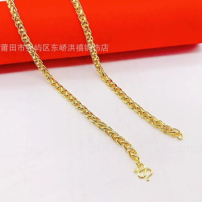 24K Gold AU999 Unisex Necklaces. Shining pure gold, classic and versatile, showing extraordinary taste!