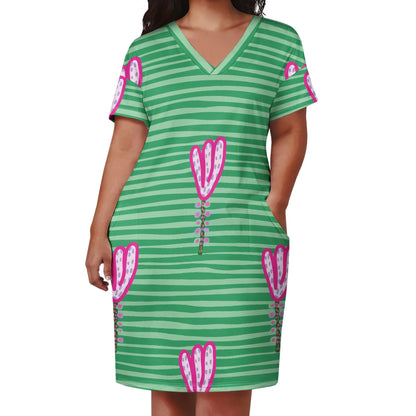 Womens Plus Size African Print Dresses Sexy Casual T-Shirt Dresses Oversized Baggy Summer Sundress