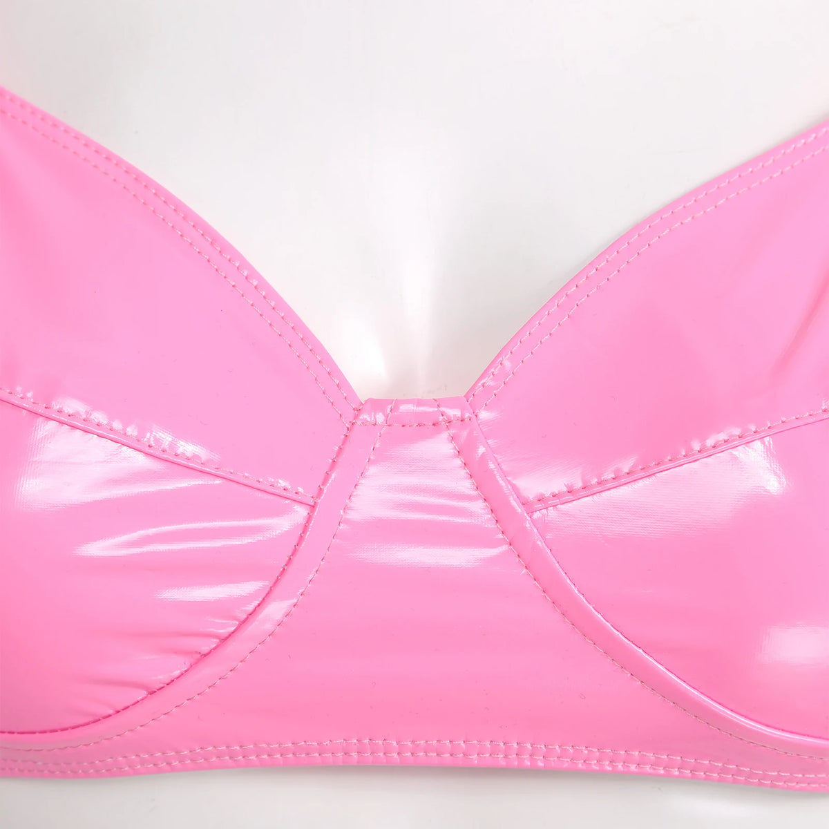 Women Bras Tops Wet Look Faux Leather Bra Top Sexy Lingerie Wire Free No Pad Bralette Underwear Femme Womans Intimates
