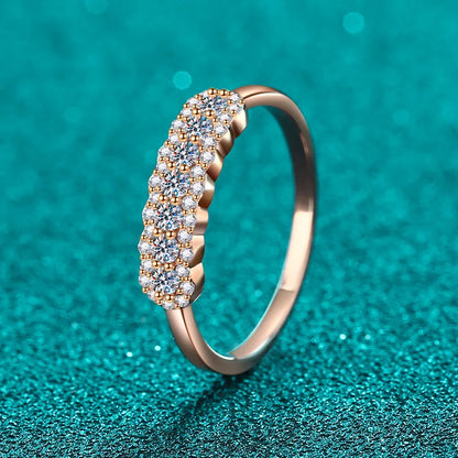 Luxury 0.37ct Moissanite 18k White Gold & Platinum PT950 Ring for Women High-Quality Shiny Wedding Jewelry