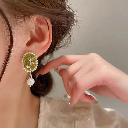 2026 New Women Earrings Alloy Gold Plated Orange Flower Drop Earrings Fashion Cute Sweet Jewelry For Daily Casual Party