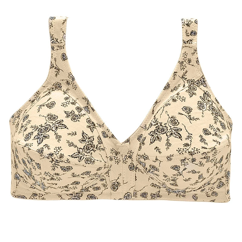 Plus Size Bra Cotton For WOMEN Wireless Brassiere Comfortable Underwear Middle-aged Mom Non Padded Lingerie