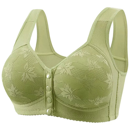 Plus Size Sports Bra Comfortable Wireless Bra with Thin Cotton Cup Breathable Supportive and Shaping Floral Print Lightly Padded