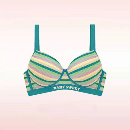 Sexy Bra for Women Tops Dopamine Rainbow Girl Seamless Bra Steel Ring Free Underwear Lingerie Bralette