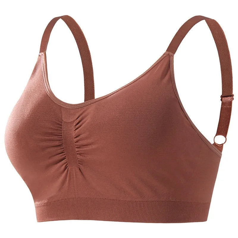 Plus Size Seamless Sports Bra Wireless Push Up Padded Beauty Back Breathable Yoga Gym Workout Brassiere S-XXXL