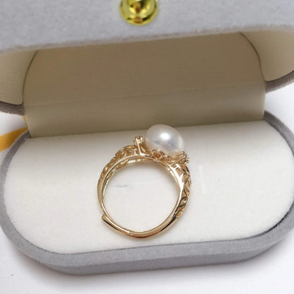 ZHBORUINI New Fine Pearl Ring 100% Real Natural Freshwater Pearl Design Ring for Femme 18K Gold Plating Women Jewelry Ring Gift