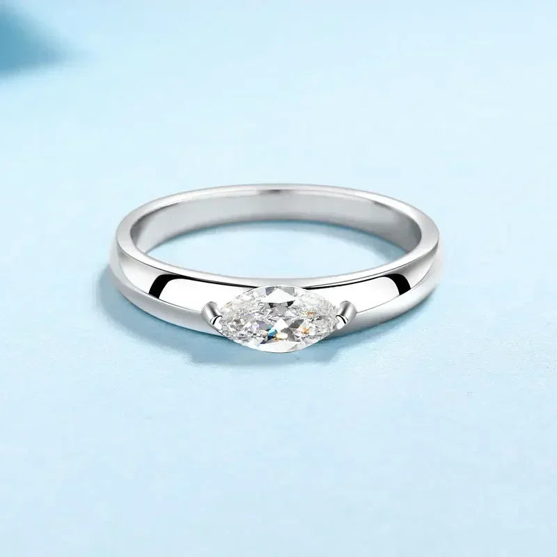 Sparkly Mariquesa 4*8 Moissanite Diamond VVS1 0.5 Carat ring, White Gold 18K Wedding Band Fine Jewelry Birthday Gift for Women