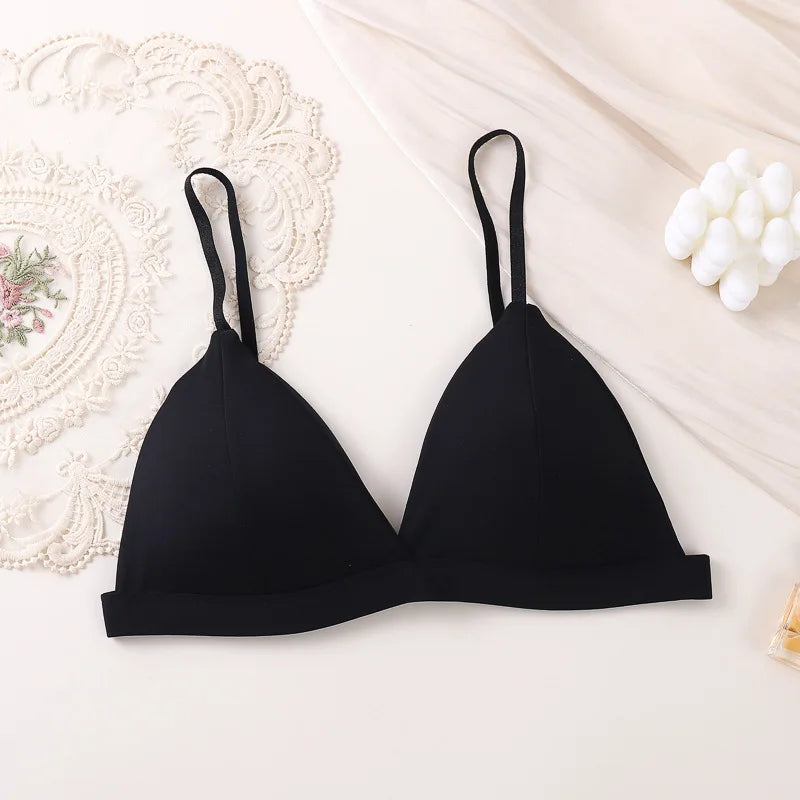 Women'S Bra Push-Up Bralette Solid Color Bras Seamless Wire-Free Brassiere Sexy Lingerie Simple Underwear For Female Girls