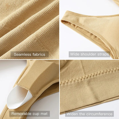 Women Bra Plus Size Seamless Brassiere Breathable Wire Free Bralette Underwear Comfortable Active Padded Brassiere Crop Top