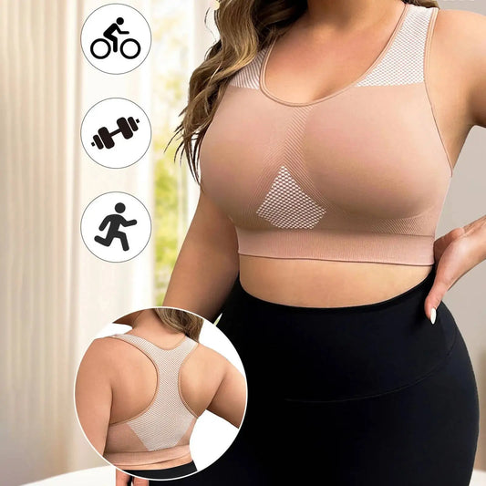 Fashion L-3XL Plus Size Sports Yoga Bra Women Seamless Sexy Push Up Fiess Vest Contrast Color U-neck Workout Racerback Tank Tops