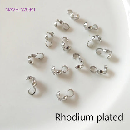 Jewellery Making Supplies Findings Thickened 14k/18k Real Gold Plating 4MM Double-Cup Bead Tip Crimp Cover for DIY