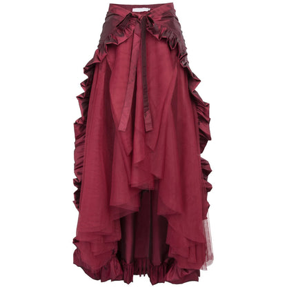 Medieval Bustle Dress Plus Size Women Steampunk Gothic Wrap Victorian Ruffled Pirate Dresses Half Body Skirts Cosplay Costumes