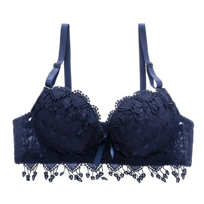Women's Sexy Lace Gather Bra Plus Size Lace Bralette Breathable with Padded Underwire Unlined Bra Underwear