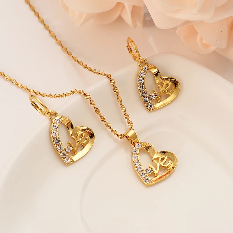 Fashion Gold Color Jewelry for Women Necklace Earrings Set Party Accessories Dubai India Africa Gift
