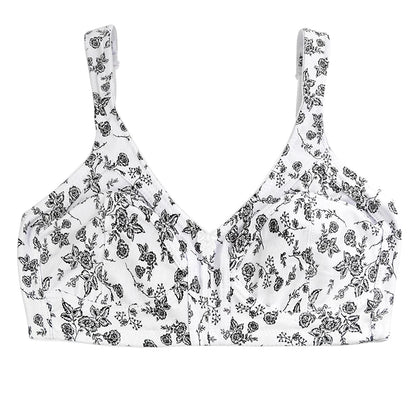 Plus Size Bra Cotton For WOMEN Wireless Brassiere Comfortable Underwear Middle-aged Mom Non Padded Lingerie