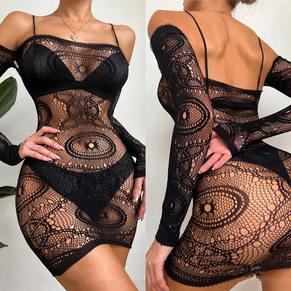 Sexy Lingerie Erotic Babydoll Dress Sexy Costumes Bodystocking Porno Underwear Intimates Plus Size Nightwear Women Mini Dress
