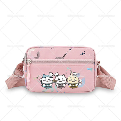 Cute Chiikawas Women Shoulder Waist Bag Kawaii Hachiware Usagi Fanny Pack Female Crossbody Bum Bag Canvas Chest Pack Phone Pouch